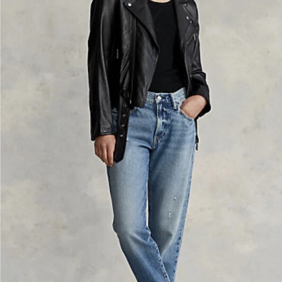 Polo Ralph Lauren Black Leather Moto Jacket – Women’s M (Worn Twice, Like New) - Picture 3 of 7